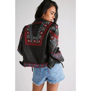 Free People Mari Leather Moto Jacket size M